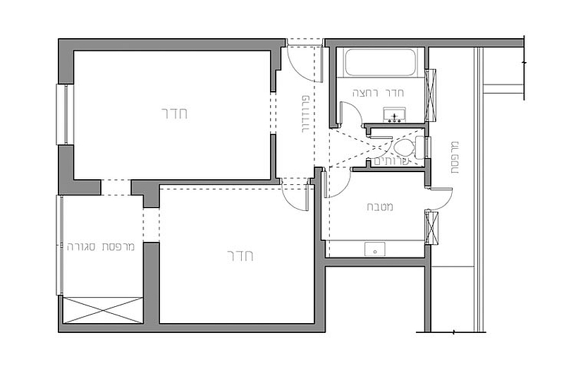 Floor plan of the apartment before renovation