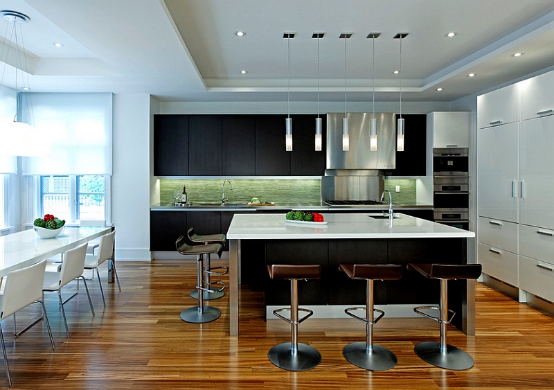 Glass mosaic kitchen backsplash in green