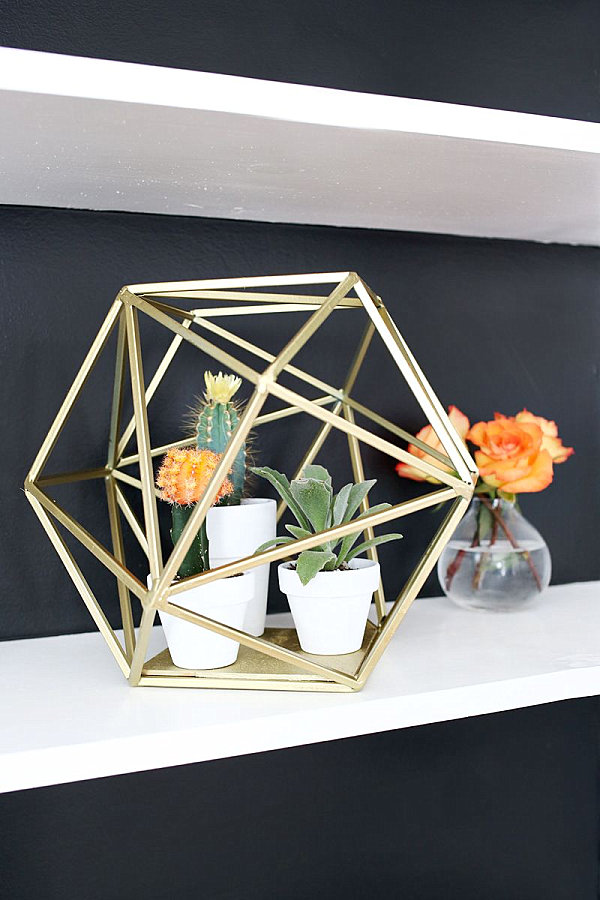 Gold geometric planter