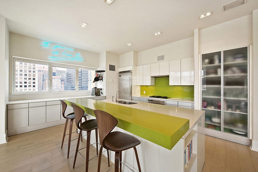 Gorgeous cherner bar stools at the kitchen island