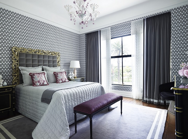 Gorgeous use of wallpaper in the bedroom