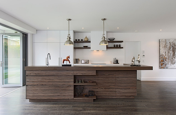 Industrial inspired kitchen with a recycled timber island!