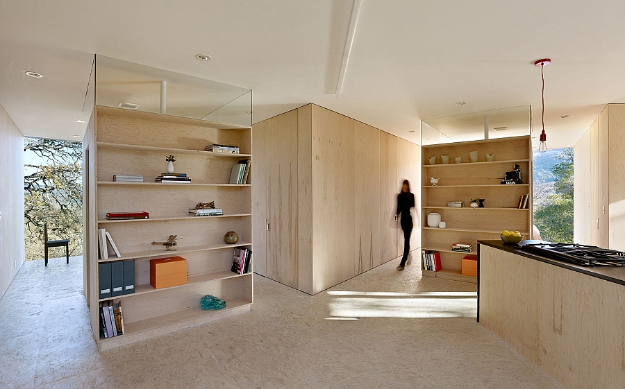 Interior in unfinished plywood