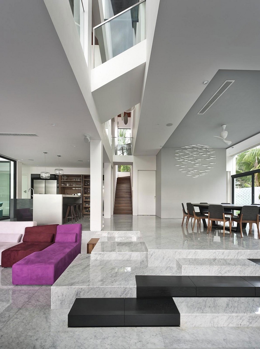 Kitchen and dining room in the open floor plan