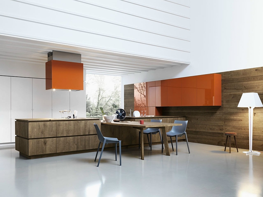 Knotted oak brings warmth to the kitchen