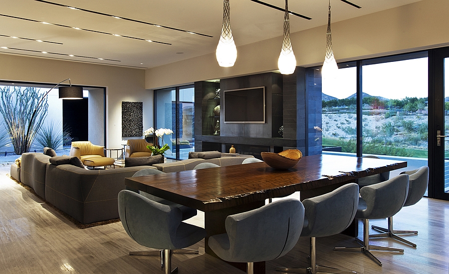 Living room and dining area of the stylish Nevada House