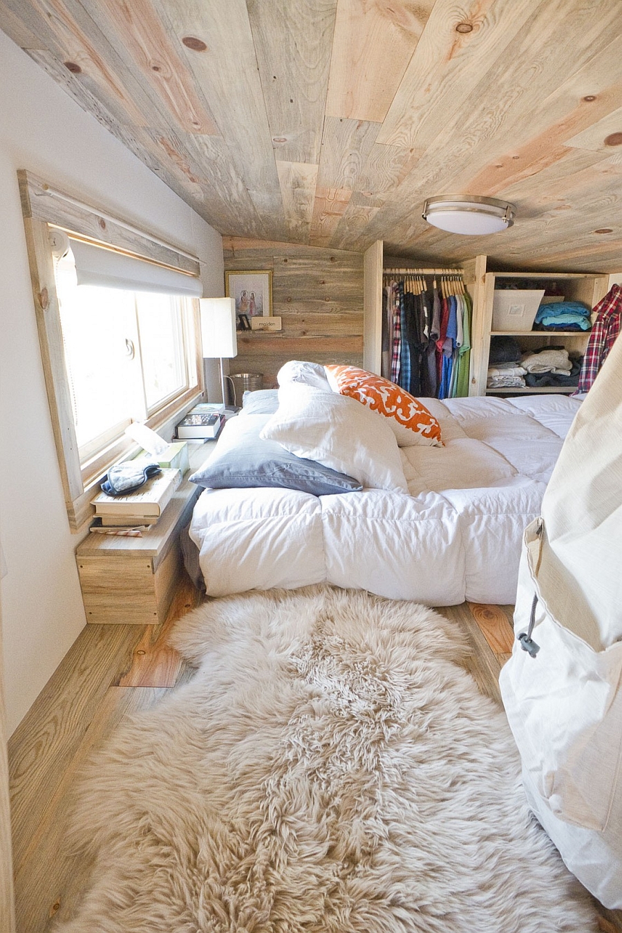 Loft bed with shelf space right next to it