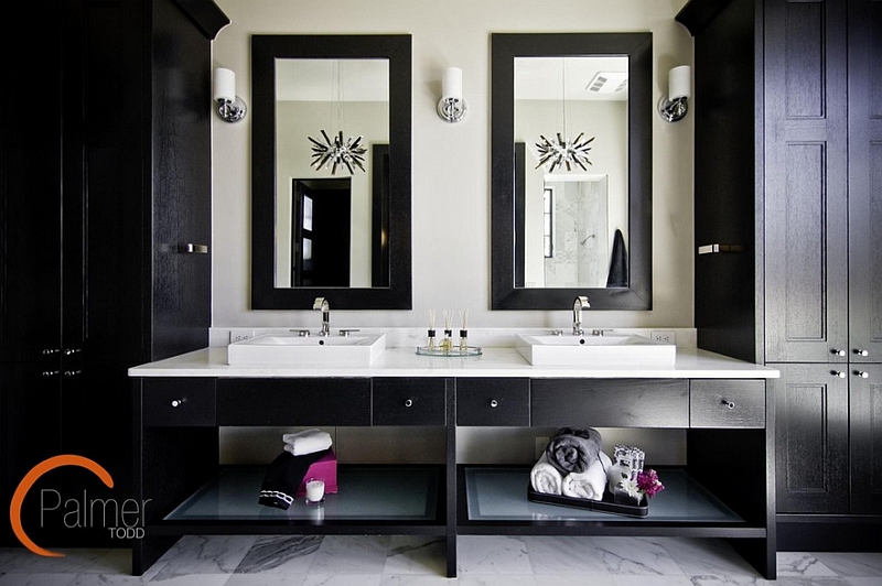Black and white bathrooms: design ideas, decor and accessories Black and white bathroom vanity