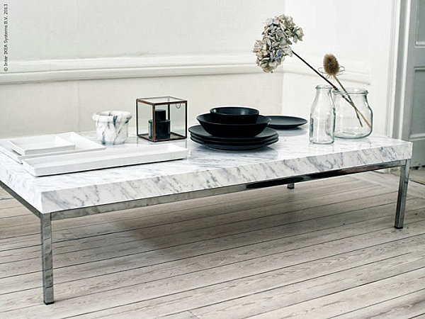 Marble contact paper coffee table DIY project