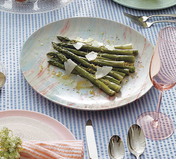 Marbleized platter from Crate & Barrel