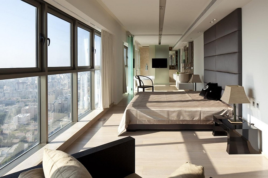 Master bedroom with unabated views of the city