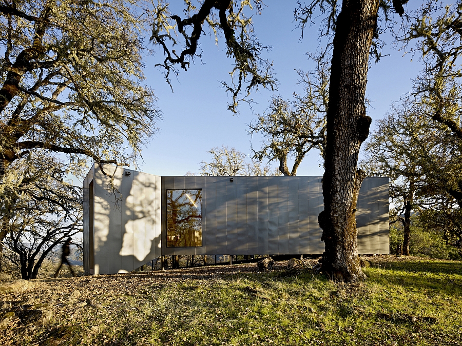 Metallic exterior of the house