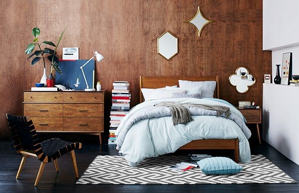 Mid-century style bedroom from West Elm