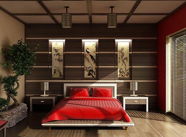 Nature plays an important part in the Asian themed interiors