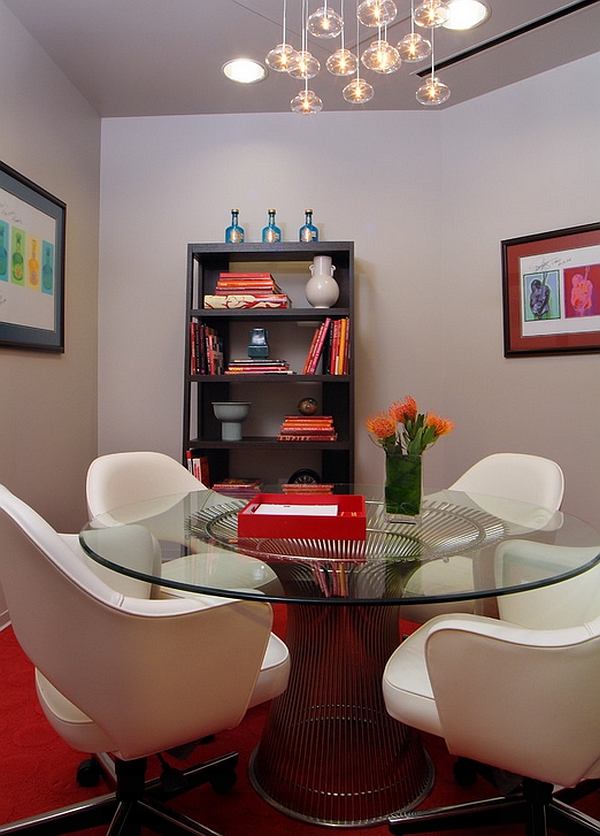 Platner dining table coupled with Saarinen's Executive Task Chairs