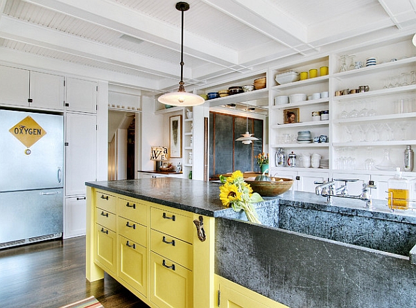 Refreshing splurge of yellow brightens the space