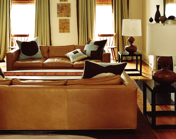 Retro meets modern living room by Jonathan Adler