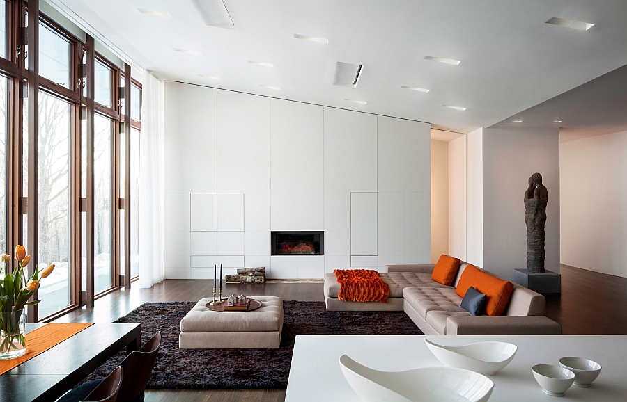 Semi-minimalist living room in white