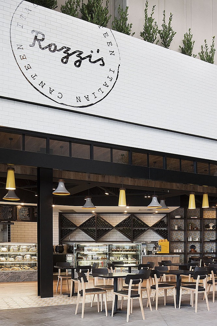 Sleek and minimal decor inside the cool canteen