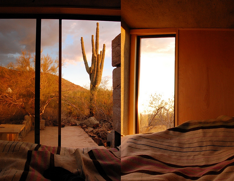 Sliding glass doors for the concrete shelter