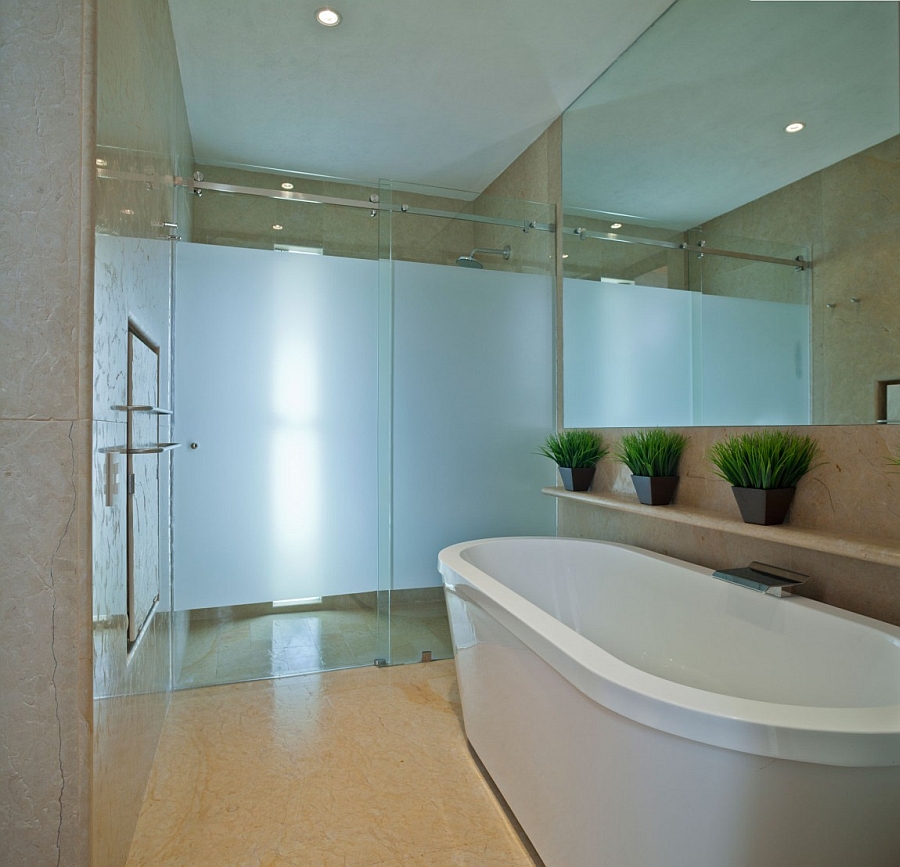 Standalone tub in the bathroom