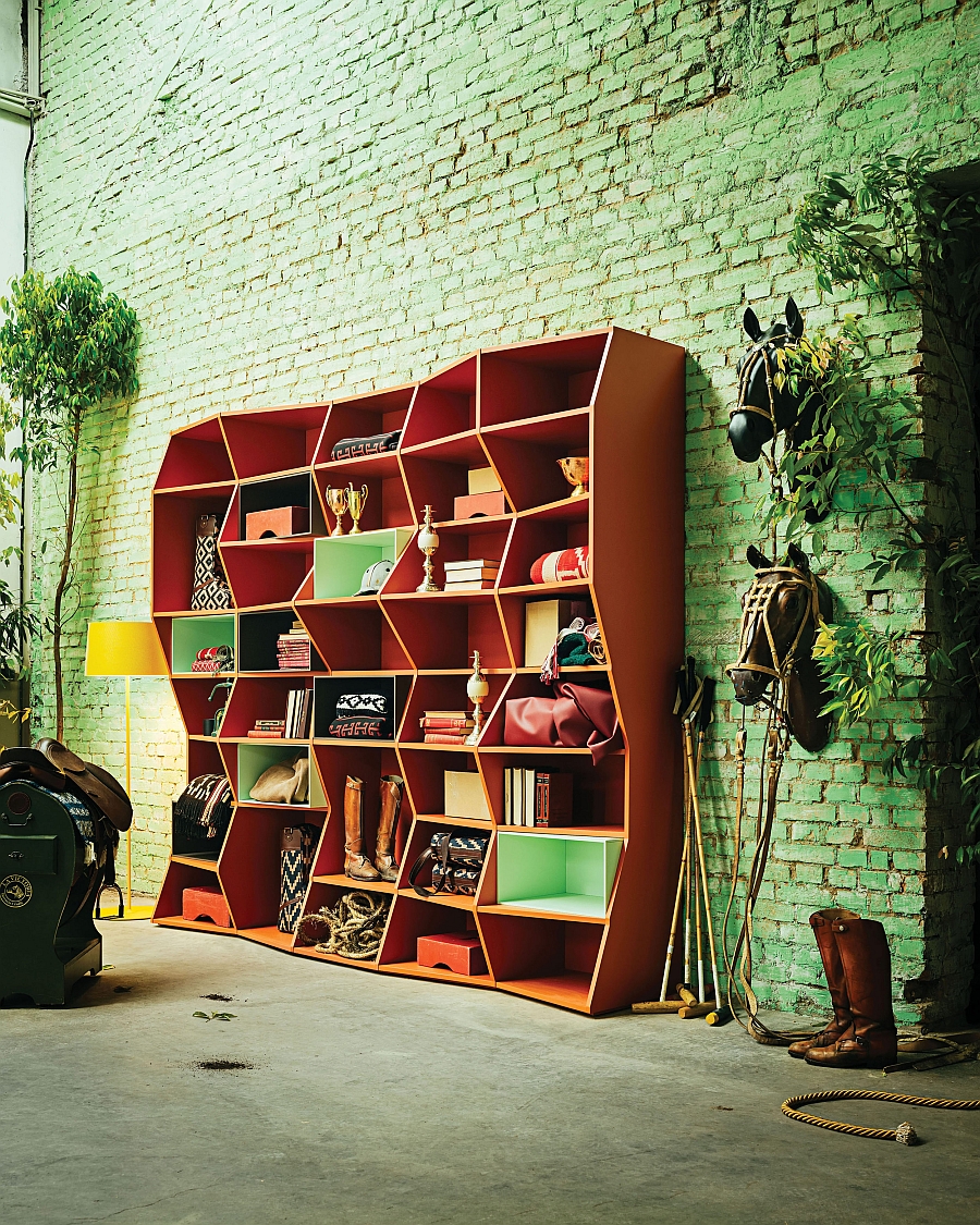 Stylish ZigZag Bookshelf by Henrique Steyer for Florense