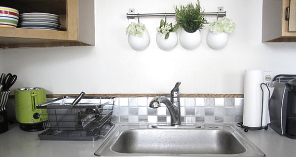 Stylish contact paper backsplash