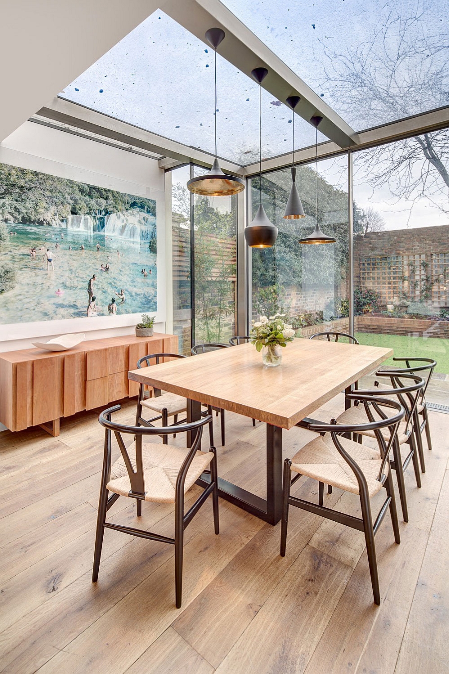 Sun room styled addition to the kitchen