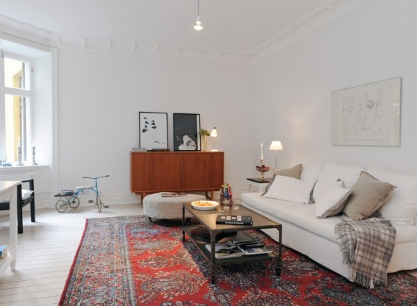 Teak sideboard in the elegant living room