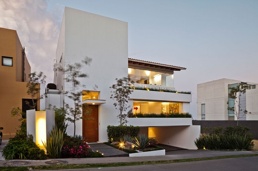 Terraced garden at the front of the house