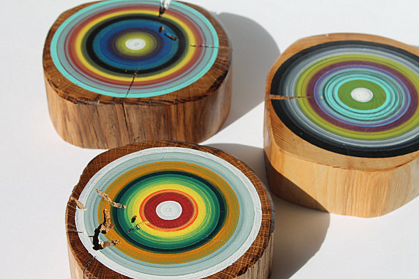 Tree ring art from Etsy shop Earth Art by Wendy