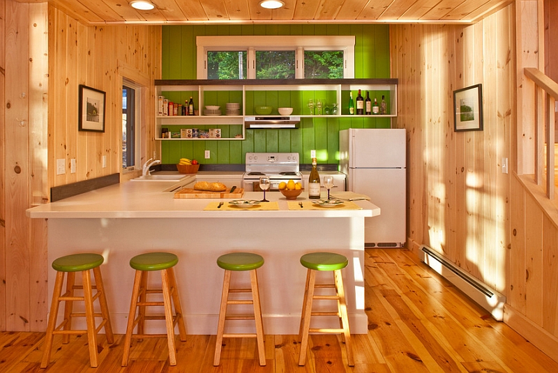 Use paint with semigloss finish for a simple, yet effective backsplash