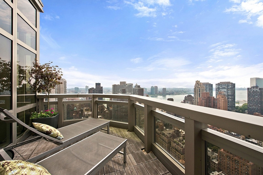 View of New York City from the master bedroom terrace