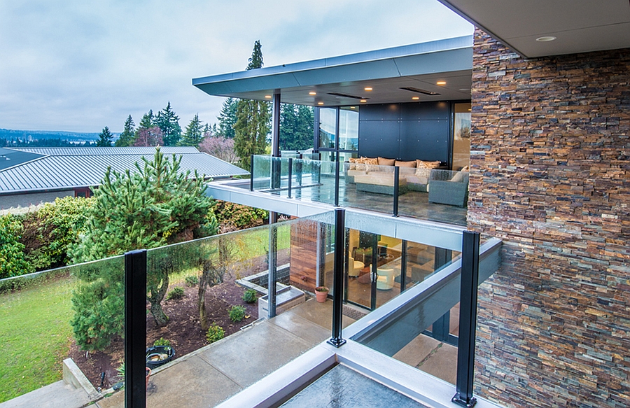 View of the patio on the top floor