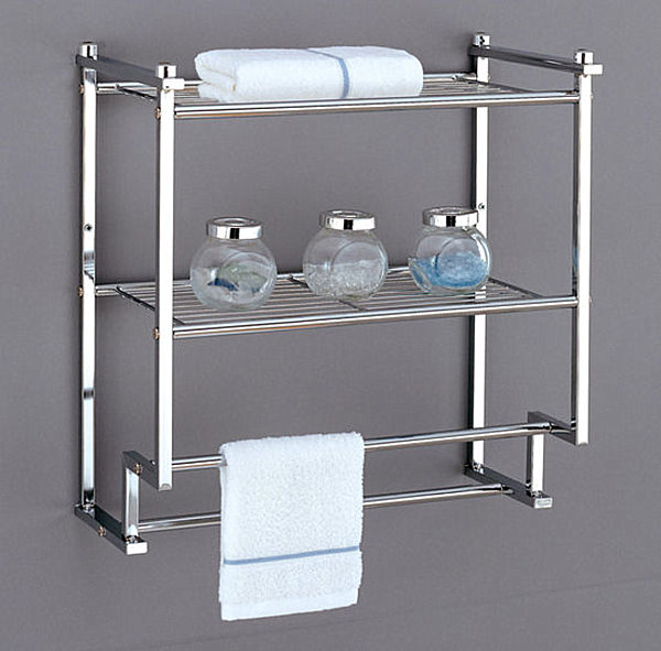 wall mounted bathroom shelf unit