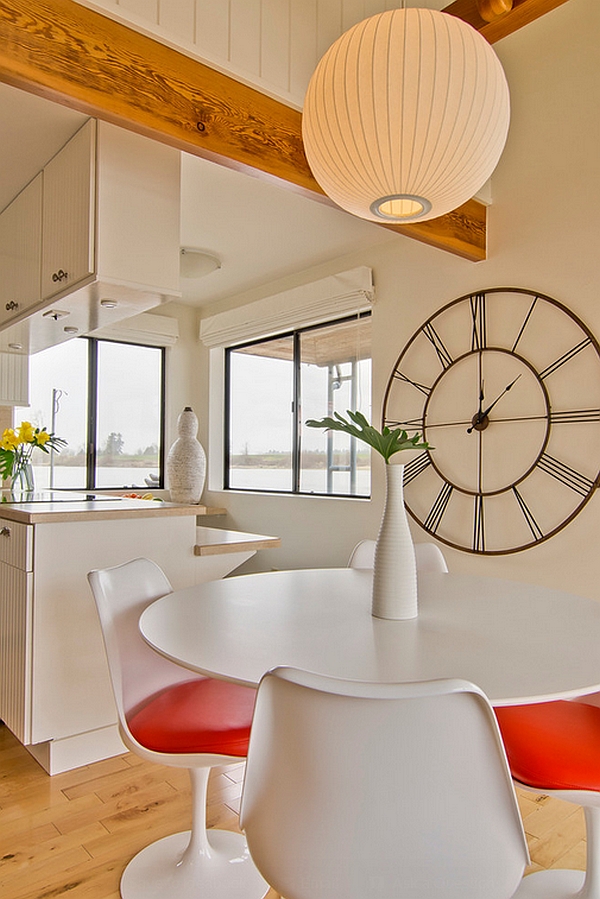 Wonderful use of curves in the contemporary dining room