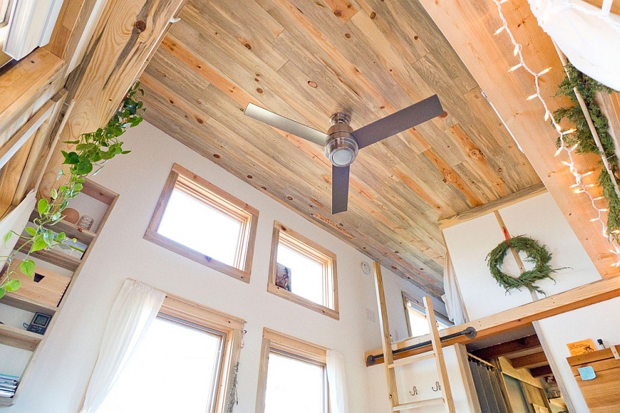 Wooden ceiling of the small house