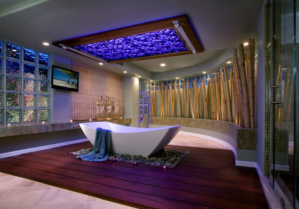 Zen inspired bamboo bathhouse