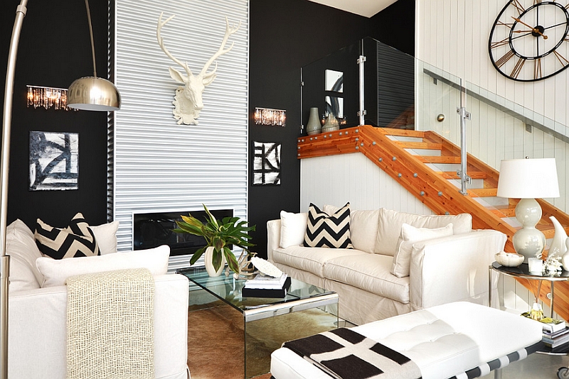 hard to miss the metallic accents in this room