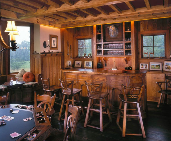 rwa-architects-cabin-home-game-room-with-wood-poker-table