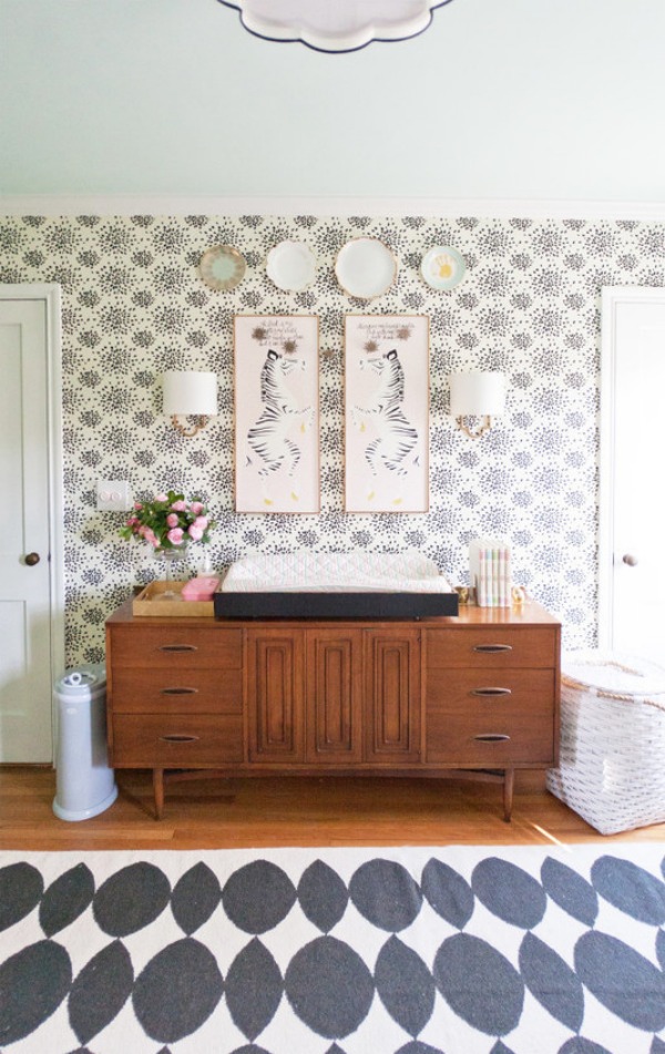 teak sideboard changing table