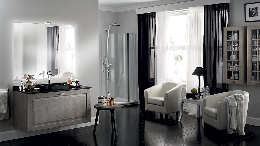 A hint of modern minimalism for the timeless bath