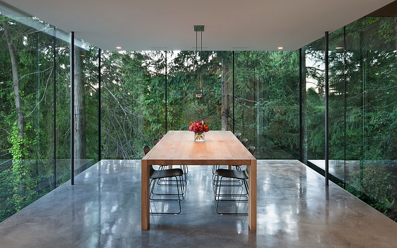 A look at the stunning minimal dining room from the inside