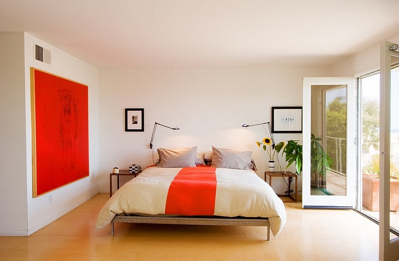 A splash of orange in the bedroom