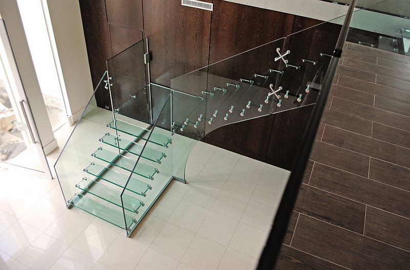 All glass staircase in California Home
