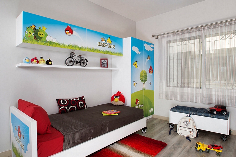 Angry Birds themed boys' bedroom idea