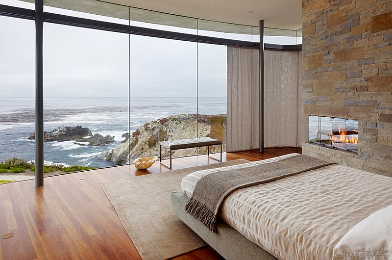 Beautiful and minimal bedroom with ocean views