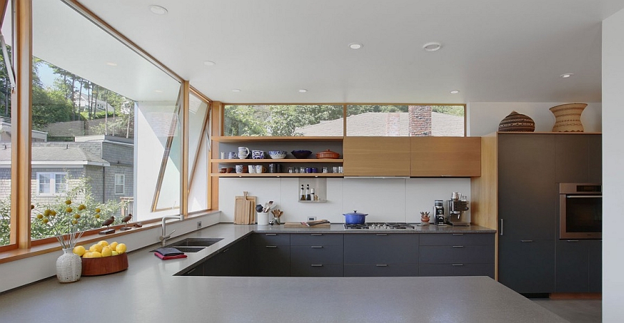 Beautiful kitchen with a window above the kitchen counter