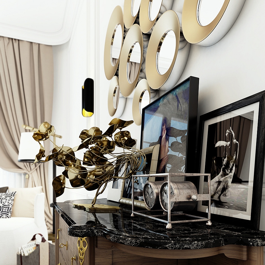 Bedroom table with ornate decorations