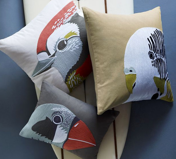 Bird-themed pillows from West Elm